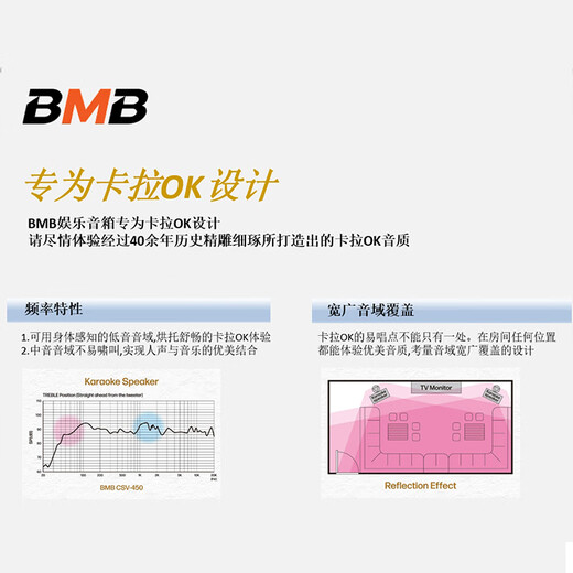 BMB音响CSD880三分频五单元家庭ktv高端套装家用k歌全民麦克风唱歌全套设备视听影音功放音箱卡拉ok CSD880音箱一对