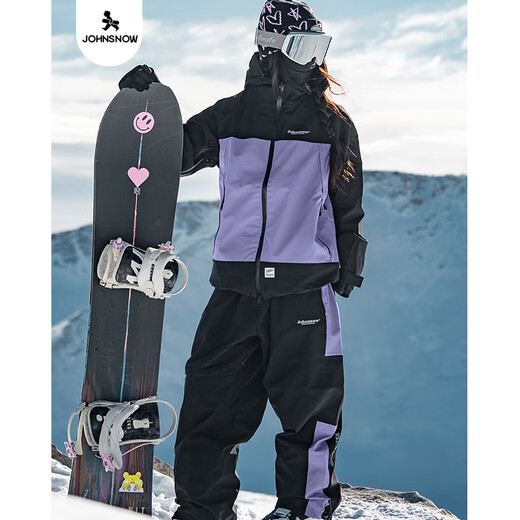 John Snow Ski -Anzug koreanische Version Single und Doppelbrett Männlich und weiblich gleiche Style Paaranzug Außenerd und warm Dupont Baumwolle Schwarz Puntu Cloud Grey L.