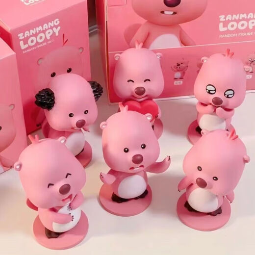 可爱露比Loopy小粉狸盲盒潮玩公仔手办摆件送朋友闺蜜惊喜礼物 十代露比摆件【咬脸一对】