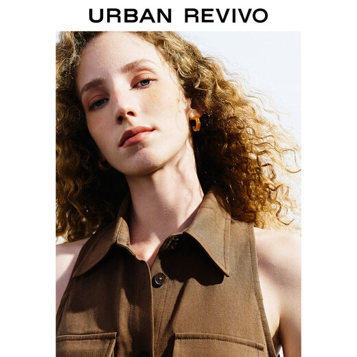 Ur automne nouveau vêtements pour femmes Maillard Robe sans manche de style rétro Uwl740068 Browe Deep M