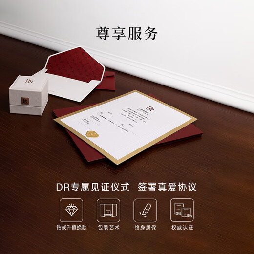 DR Spot Platinum Diamond Ring BELIEVE Snow Kiss Wedding Diamond Ring Confession Anniversary Holiday Gift 70% Users Select Spot Sparkling 6 Points H Color SI1