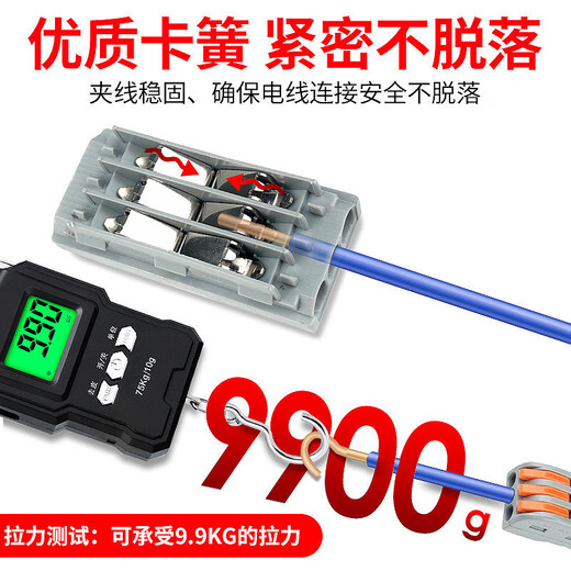 Hongantu push-type terminal block wire quick connector splitter household wire lamp wire connector 2 in 2 out orange model (10 pieces/pack)