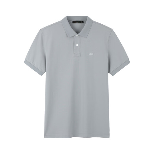 YOUNGOR short-sleeved POLO shirt for men with lapel cotton elastic fabric breathing cotton moisture-absorbent and breathable collar with good shape retention VSPC533011EFA Gray XL