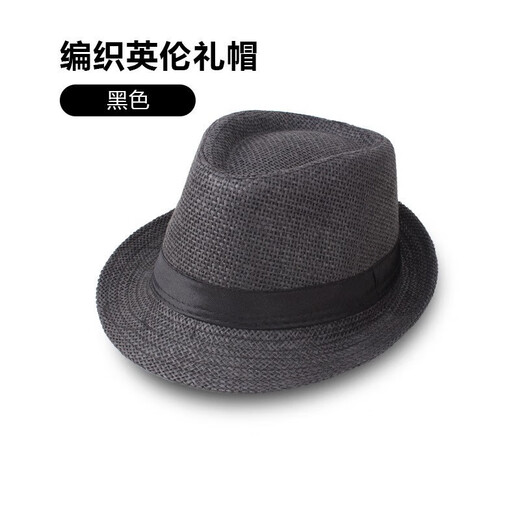 Spring and summer hat men's solid color linen hat casual couple hat sunshade hat jazz hat straw hat sunshade camel linen satin one size 58cm