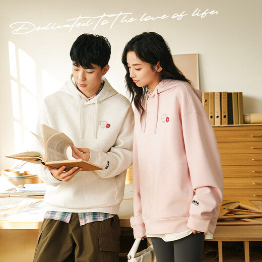 Anta (ANTA) hooded sweatshirt, the same style as men and women couples 2025 autumn new couple loose long-sleeved top 172528701 C3892 gray flower gray-1 S