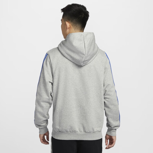 耐克男子加绒篮球套头连帽衫冬季保暖卫衣NIKE THERMA-FIT HJ3882 063调色暗灰/淡象牙白 S