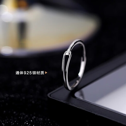 BJYLS925 sterling silver ring women's niche design vegetarian ring index finger ring fashion versatile tail ring hand jewelry gift for friends S925 silver Rupert's ring - size adjustable