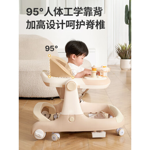 Mu yunyao Deutsch Walker 2025 Neues Baby Anti-O-Leg-Anti-Rolling 6 bis 18 Monate Multifunktionsstart Stepper Car Risermi-Deluxe-Version [Essschild + Musikspielzeug]