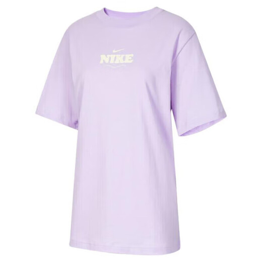 Nike (Nike) reines Baumwollkurzärärmel-Frauen-Englischbrief, das runde Hals druckt, Lose T-Shirt Violet Girls Casual Top-Hälfte HF6180-517/Brave Geständnis/BOLD LOVE L/165/88A