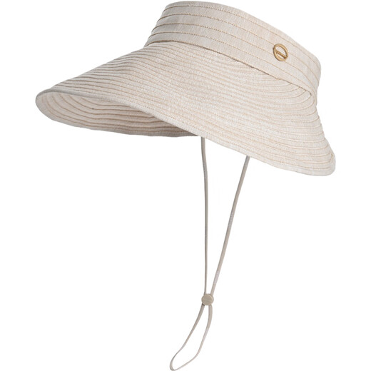Kenmont Spring and summer side face sun hat women's empty top sun protection hat big brim folding breathable sun hat wide brim showing small face 6223 cream white one size (55-60cm)