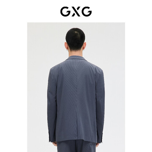 GXG男装商场同款蓝色简约基础休闲商务西装外套 2023年春季新款 蓝条1 L