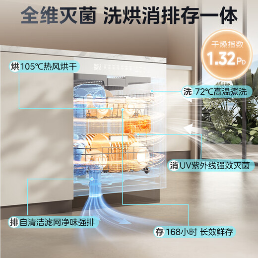 Midea [Wanxiang x6s Max (белый)] посудомоечная машина встроенное модернизацию 18 комплектов семизвездочной дезинфекции четырехзвездочной дезинфекции в одном клике для промывки и сушки стеризионной дезинфекции.