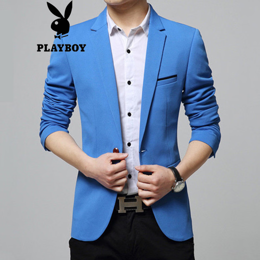 Playboy Suit's Men's Men's's's et Autumn Style Casual Casual Costume Men's Men's Veste mince et mince Tops Tendy et à la mode Small Suit Black [1416 GRAIN TEST] 3xl recommandé 150-165Jin [Jin est égal à 0,5 kg]