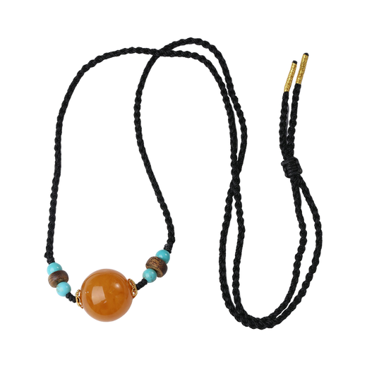 Potala Palace unique beeswax turquoise agarwood necklace amber pendant for men and women new Chinese style pendant as a birthday gift for my wife