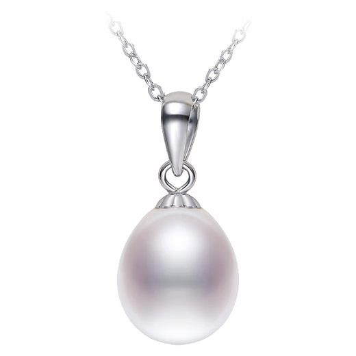 Knock Love Natural Freshwater True Pearl Single Water Drop Pendant Necklace for Women S925 Silver 2025 New Trend Simple and Versatile T1015 Water Drop White Pearl Silver Holder without Chain 7-8mm