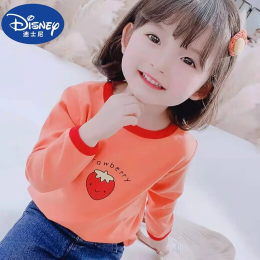 Disney (Disney) Pure Cotton Girls T-Shirt T-Shirt Langarmed Frühlings- und Herbst-Tops Neues modisches Stil Baby Girl Internet Promi Trendy Wear 829 Models Pink (garantiert reine Baumwolle) Frühlings- und Herbststil 100 Empfohlene Höhe 90cm30jin [Jin gleich 0,5 kg]