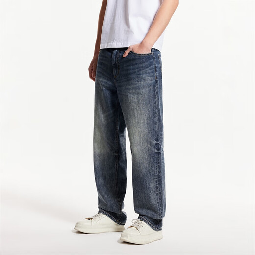 Jack Jones (JACK/JONES) 25-year summer men's clothing 907 loose straight jeans men's retro washing trendy casual brand pants E42 medium blue denim 31 175 W31/L30