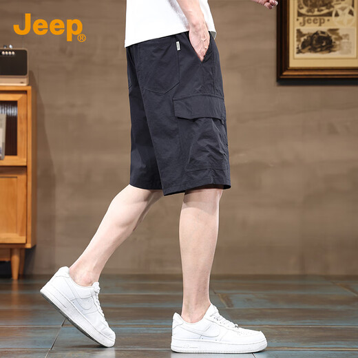 JEEP Ice Silk Thin High-end Cargo Shorts Men's 2025 Summer Loose Casual Pants Men's Five-Point Medium Pants Men