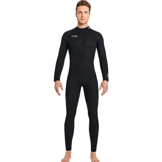 DIVE&SAIL long-sleeved one-piece wetsuit 3MM wet suit for men and women, surf suit for couples, warm and cold snorkeling, winter swimsuit, wet suit, men's black 3XL XXX