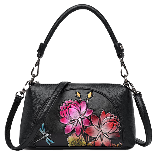 Mu Xiaobai's Spring Fashion Cow Whide Straddle Straddle One-Hoholer Trendy Women's Clutch 2025 Versátil Versátil Simple Bordus Bag Bordus Lotus Peacock de cuero suave hoy para obtener una bolsa de recolección