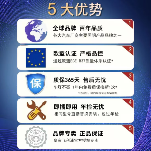 飞利浦汽车刹车灯泡P21/4W 12594双丝高低斜脚 双尾灯泡 十只（盒装） 斯柯达明锐 2007-2014款