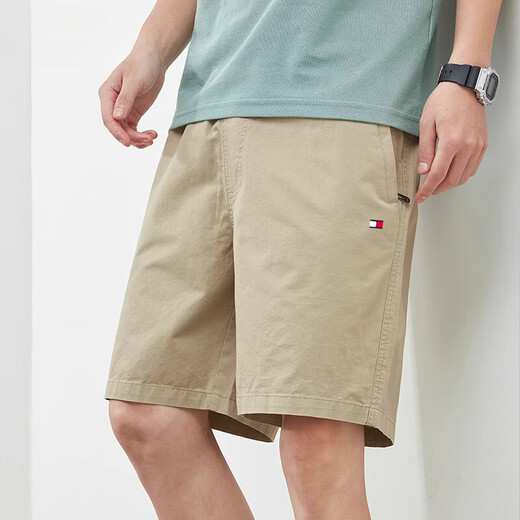 Tommy Bull (TOMMYBULL) Tommy Tommy Summer Pure Cotton Five-Cut Shorts Casual and All-Match Loose Beach Pants Men's Trendy 9224 Light Gray + 9215 Bean Green 3XL (Suggested 170-185 Jin [Jin equals 0.5 kg])