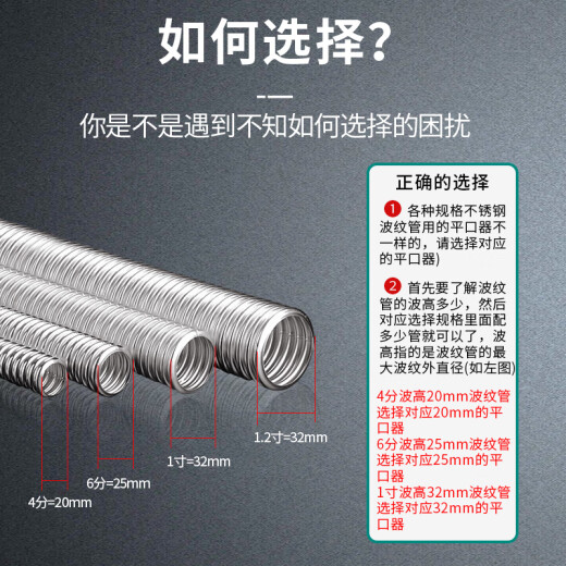Sanqihu en acier personnalisé tuyau ondulé Puncheur Pointe à gaz plat Pipe de gaz Couteau de coupe 4 minutes 6 minutes 1 pouce 2 pouces Pipe de tuyau Set 4 minutes 4 minutes 15816 mm Pipe adapté à un tuyau 15816 mm
