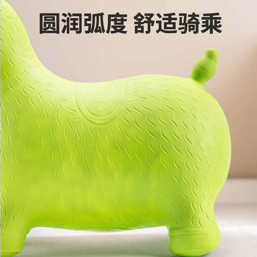 跳跳马儿童玩具充气马宝宝加大加厚防摔婴儿坐骑摇摇马跳跳鹿新款 跳跳马-精灵绿【送充气泵】加厚防侧翻