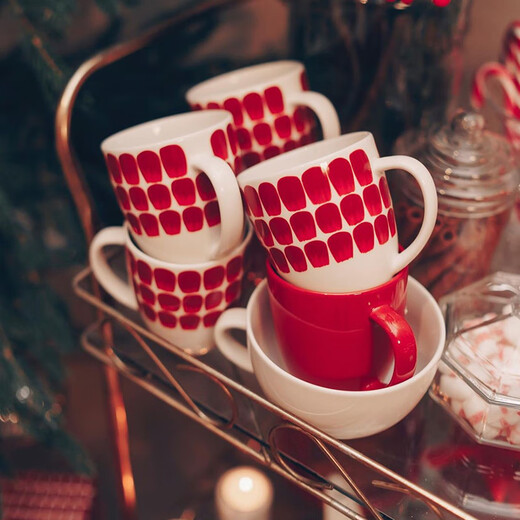 ARABIA 1873 Finland National Pavilion Retro Blue 24-Hour Mug Ceramic Coffee Cup Nordic Tableware 24-Hour Series Red Mug