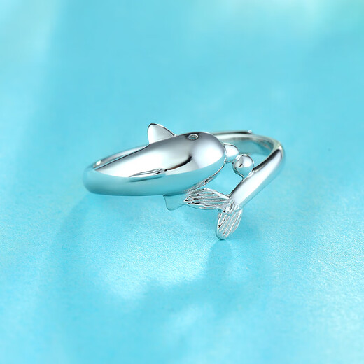 Gold Supreme Platinum Ring PT950 Dolphin Spirit Flexible Platinum Ring Gift Girl Birthday Gift Price 3.86g