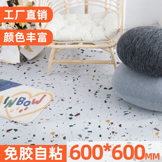 PVC自粘地板革防水防滑水泥地直铺翻新改造防大理石瓷砖垫家用贴 耐磨型6627  一片的价格 普通款80*80cm 1.8mm厚度 1片装