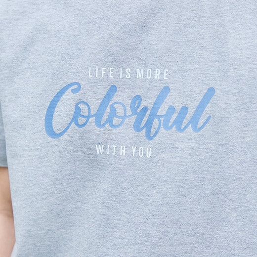 
TEEK pure cotton short-sleeved T-shirt for boys casual versatile clothes Student fashion printed top 2025 summer trendy men's clothing HS1301 flower gray M