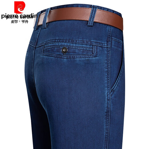 
Pierre cardin summer men's jeans thin casual men's pants middle-aged and elderly dad's elastic straight pants Zhonglan 3890 (summer thin* 33