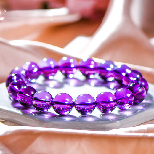 Eternal symbol natural crystal collection grade ice type Uruguayan amethyst bracelet for women purple amethyst bracelet for men birthday gift Brazilian jewelry amethyst 10mm