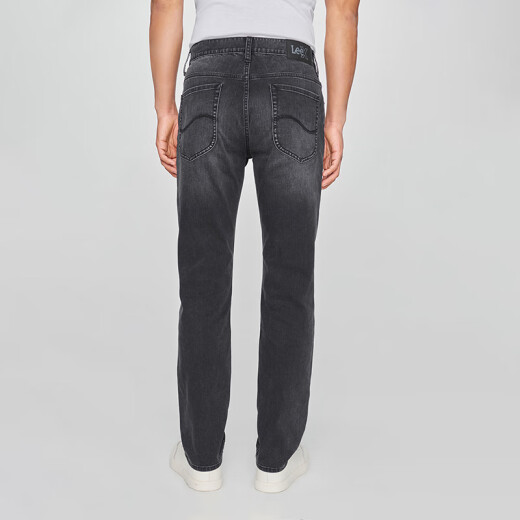 Lee Coole Hosen 25 Frühlings- und Sommer Neues Produkt 723 Slim Mid-Waist Gerade dünne nostalgische retro schwarze und graue Herren Jeans Schwarz und Grau 28