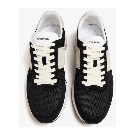 Tom FORD Luxury Shoes and Boots Men's Lace-up Low Top Sneakers J1389LCL427N-5N011 Hot Sale in 2024 Black 40
