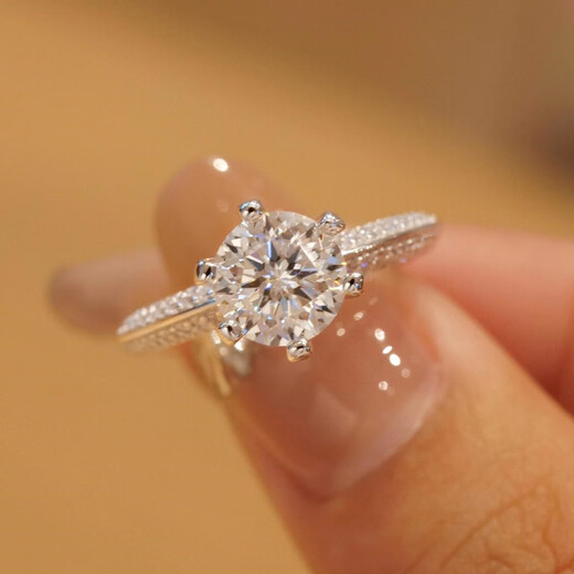 Pu Lian Moissanite Ring Half Diamond Ring Silver Jewelry Female Couple Ring Silver Platinum Plated One Carat Gemstone Wedding Ring Main Stone 5 Carat No. 9