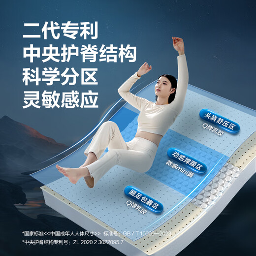 顾家家居[智惠系列]3D撑腰MAX天然乳胶床垫1098 M1098+8055极夜黑（2.0*2.2）