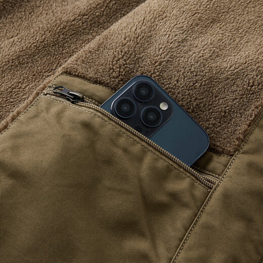 Jeep (JEEP) fleece jacket men's winter warm thickened pilot jacket pure cotton workwear casual cotton coat men's large size cotton jacket camel XL recommended weight 150Jin Jin equals about 0.5 kg