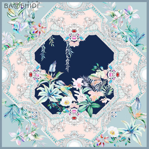 Gem butterfly silk scarf Hangzhou silk mulberry silk scarf shawl female mother birthday gift female red gift box blues verse