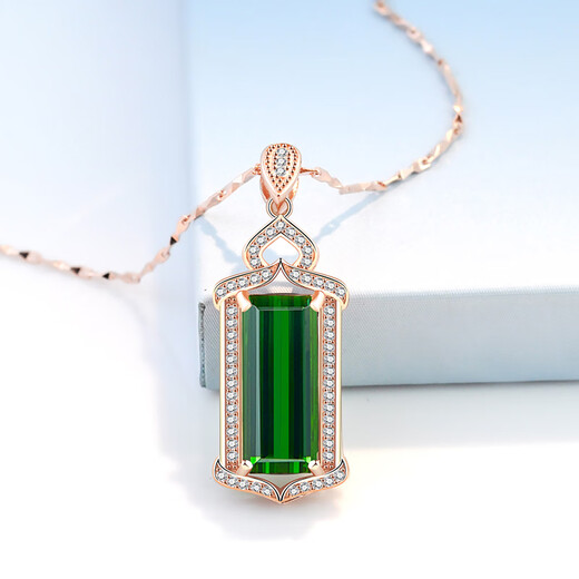 Youshu necklace for women 925 sterling silver plated 18k gold emerald zircon pendant temperament luxury silver jewelry gift for girlfriend gold green zircon necklace
