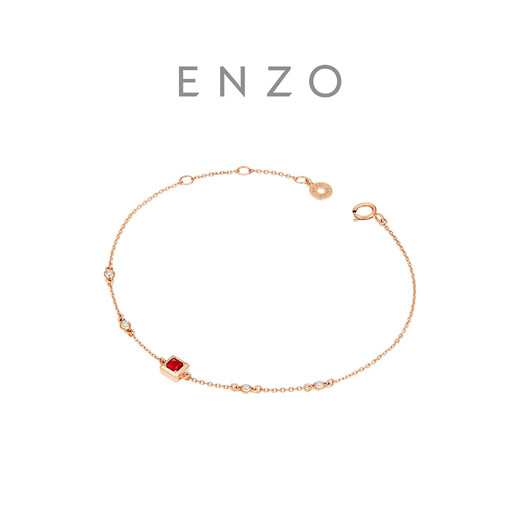 Chow Tai Fook (CHOW TAI FOOK) Chow Tai Fook ENZO 18K gold ruby diamond bracelet for women EZV8986 birthday gift Chinese Valentine's Day gift 15cm