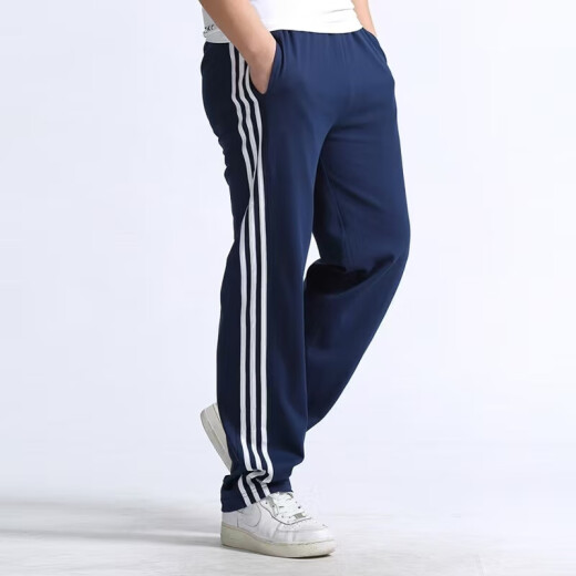 Mandishan Elementary School Junior High School Schüler Sporthosen Männer und Frauen 123 Bar School Hosen School Uniformhosen im Frühjahr und Sommer 653 Bar Marine Blue 2xl (160) [110-130jin [Jin gleich 0,5 kg]]