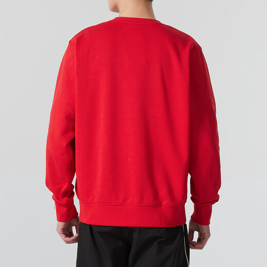 耐克（NIKE）圆领卫衣男装25春季棉质针织衫宽松舒适跑步运动服青年简约套头衫 FN3889-657/红色/刺绣小标 S /165/84A