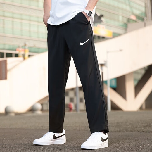 耐克（NIKE）裤子男裤2025秋季新款户外运动裤跑步健身训练宽松透气男士卫裤 DM6627-010/黑色梭织 S