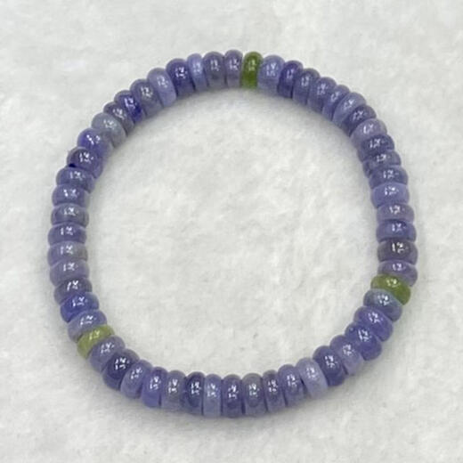 Shiyi Natural Tanzanite Plate Bead Bracelet Women's Single Circle Fashion Small Fresh Versatile Crystal Flat Bead Bracelet Jewelry Simple 1#/3*6MM/Plate Bead/Single Circle