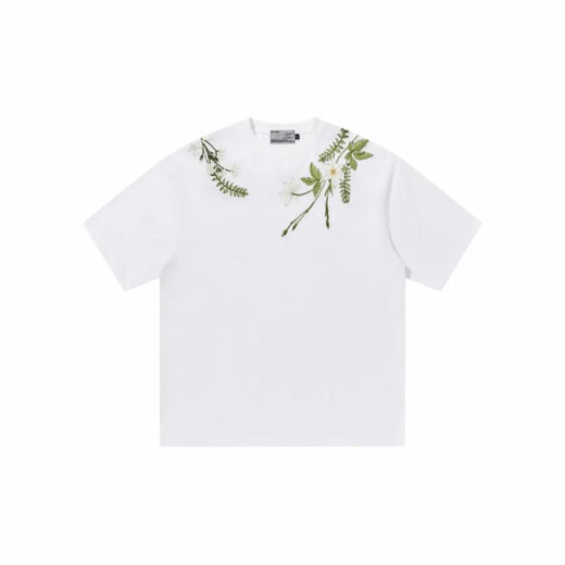 Nanyuexi Hoish et cruel American Alphabet Plant Fleur Round Cou Round T-shirt à manches courtes pour hommes et femmes Summer S1049 # White XL