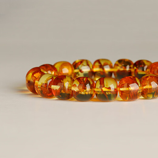 Shuque natural Baltic amber old-type beeswax blood amber waist beads diy loose beads single multi-treasure bracelet bracelet diameter about 7* height about 7mm/piece