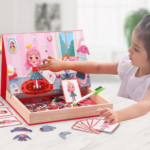 Kindermagnetpuzzle Kleider ändern Spiel Magnetische Aufkleber für Jungen und Mädchen 3-6 Jahre alte Aufkleber Spielzeug Kindergarten 5 Happy Farm