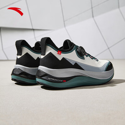 ANTA's outstanding non-slip support shock-absorbing knob running shoes men's new spring running shoes Papery White/Basic Black/Twilight Gray-1 40.5